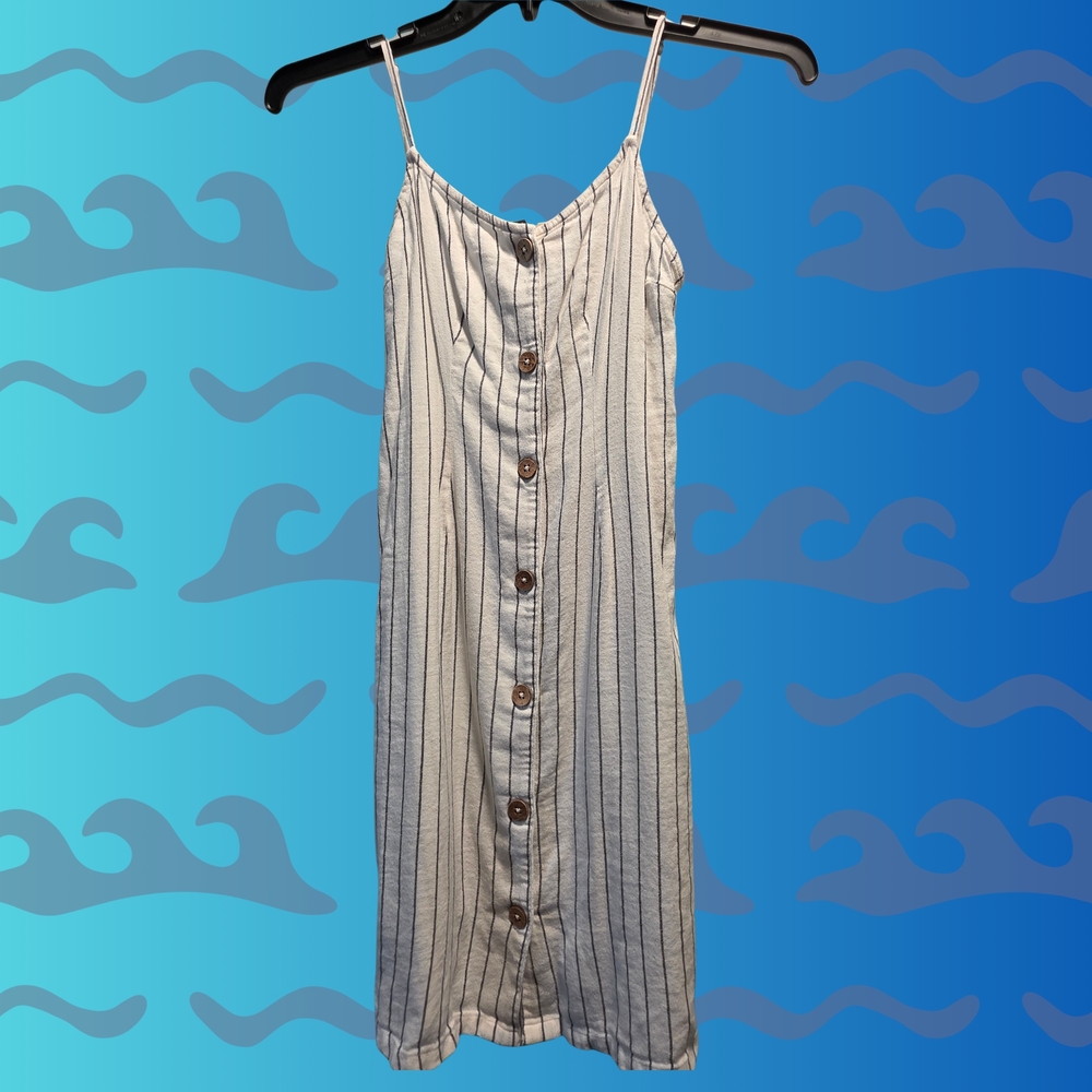 Roxy Striped Button-Down Sundress